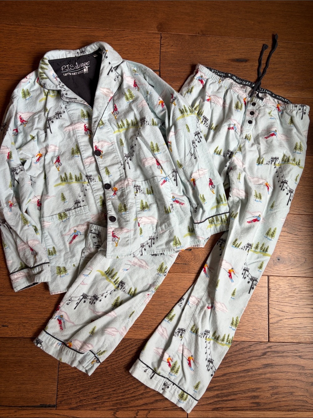 PJ Salvage Apres Ski Flannel Cozy Pajama Set, Size L
